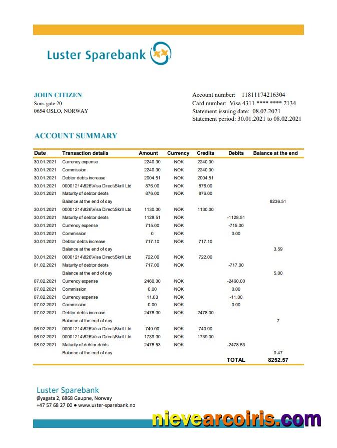Norway Luster Sparebank excel pdf